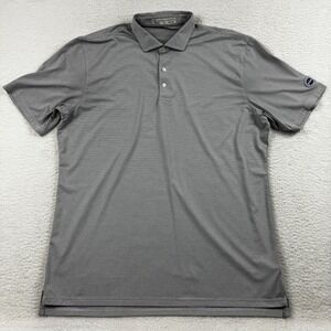 Holderness & Bourne The Perkins Polo Shirt Men XL Gray White Stripe Tailored PGA
